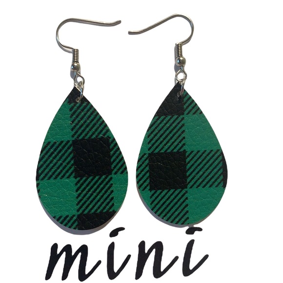 Jewelry - (Pick 3 for $15) Mini Faux Leather Teardrop Earrings